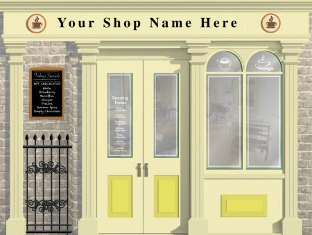 Cafe or Tea Shop Personalised Wallpaper Mural - 3200mm