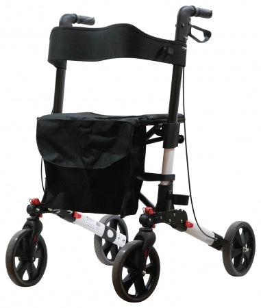 Deluxe Fold Flat Rollator - White
